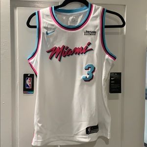 NWT Dwayne Wade Miami Heat White Vice Jersey